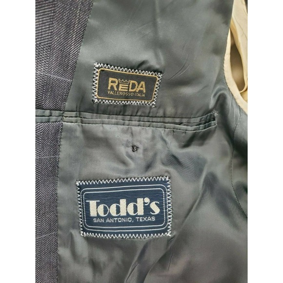 Durban Reda Wool Dark Gray Plaid 2-Button Sport Coat Jacket Blazer 40S - Picture 4 of 5